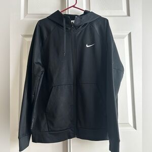Nike Black Full-Zip Hoodie with White Logo